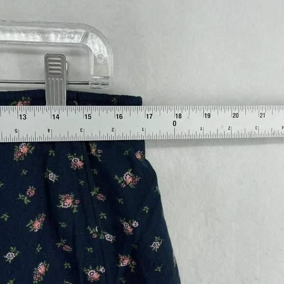 American Eagle Outfitters Skirt Women's Sz L Blue Floral Back Zip Mini A-Line - Picture 2 of 11